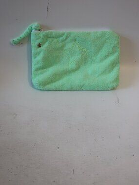 NWT Womens Jocelyn Mint Green Star Terry Zip Pouch